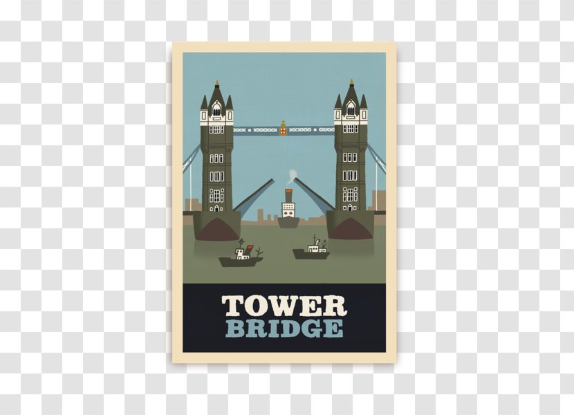 Christmas Card L Is For London Tree Candy Cane - Tower Bridge Transparent PNG