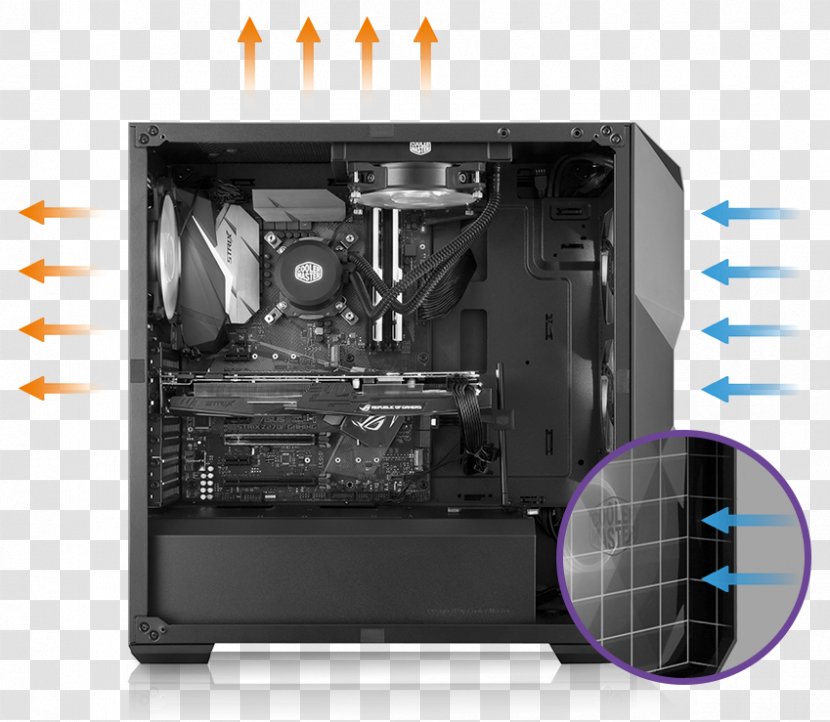 Computer System Cooling Parts Cases & Housings Cooler Master Hardware - Electronics - Tower Transparent PNG