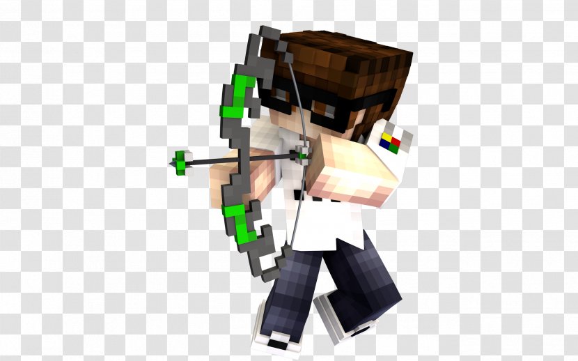 Minecraft Gamer Bow And Arrow Player Versus Rendering - Skin Transparent PNG