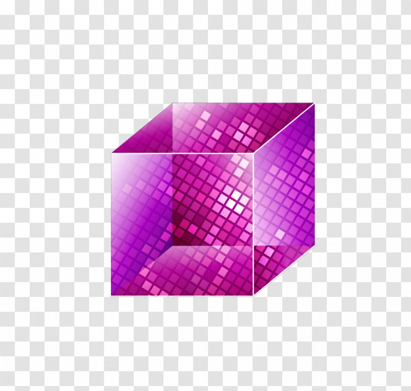 Crystal Cubes Purple Hexagonal Prism - Vector Translucent Cube Transparent PNG