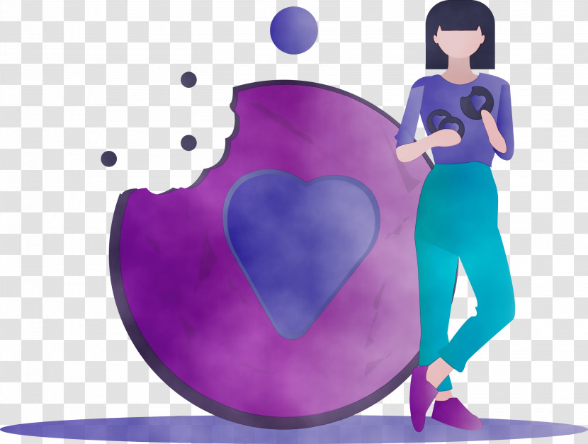 Purple Violet Cartoon Heart Love Transparent PNG