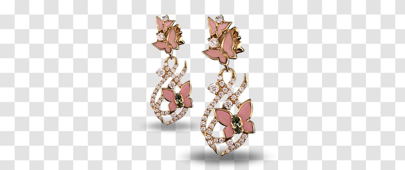 Earring Gold Bijou Gemstone Body Jewellery - Flower Transparent PNG