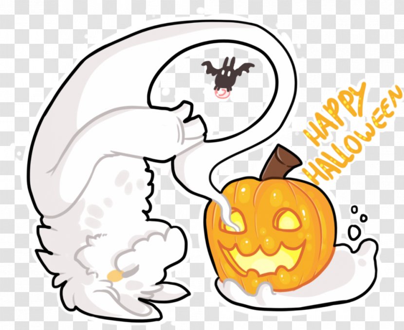 Cartoon Ear Pumpkin Clip Art - Watercolor - Happy Halloween Transparent PNG