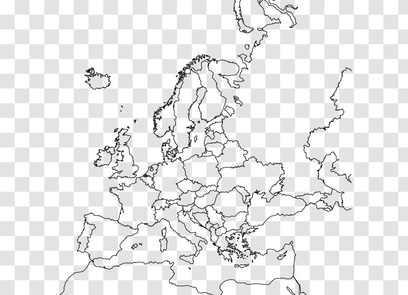 Europe Blank Map Globe World - Line Art - European Classical Transparent PNG