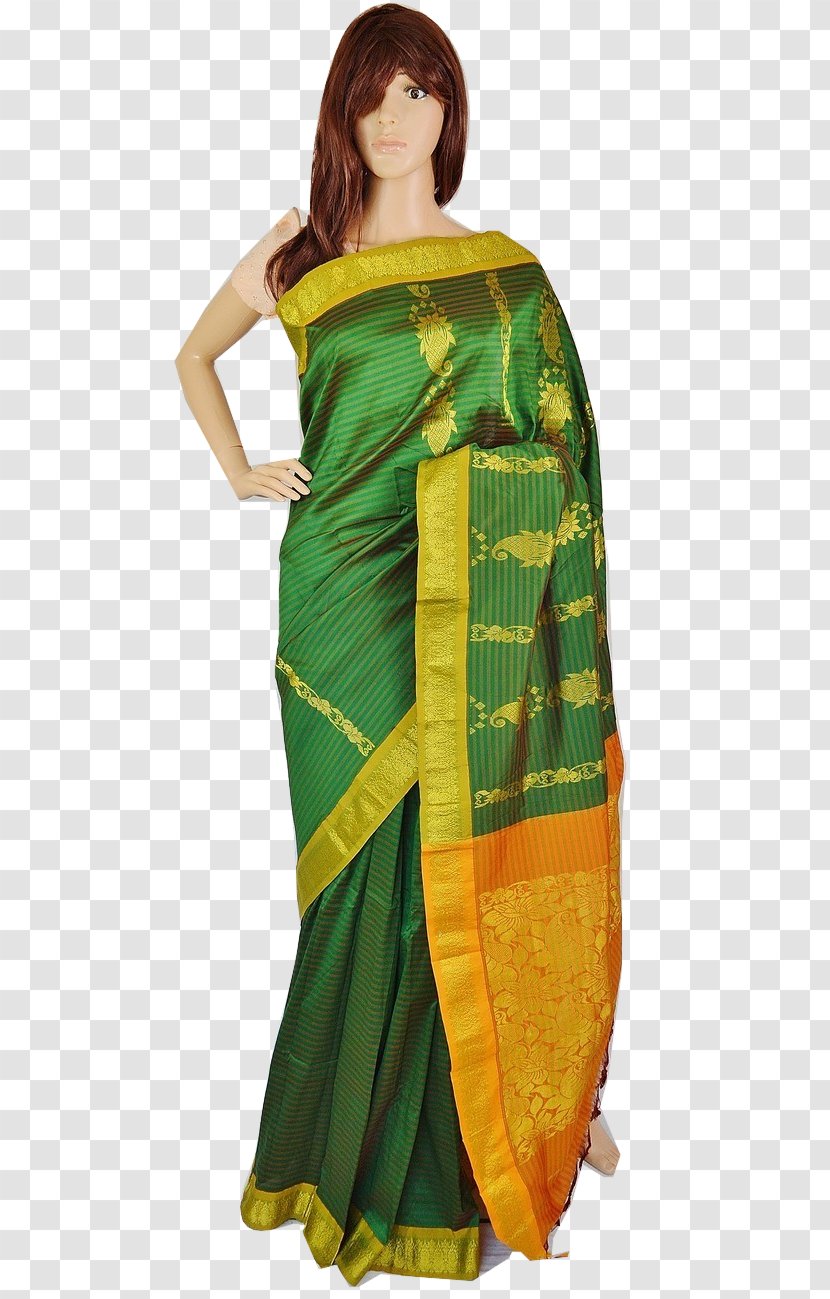 Silk Costume Design Green Sari Dress - Clothing - Saree Transparent PNG