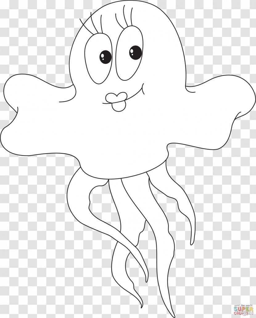 Jellyfish Sea - Cartoon - Coloring Transparent PNG