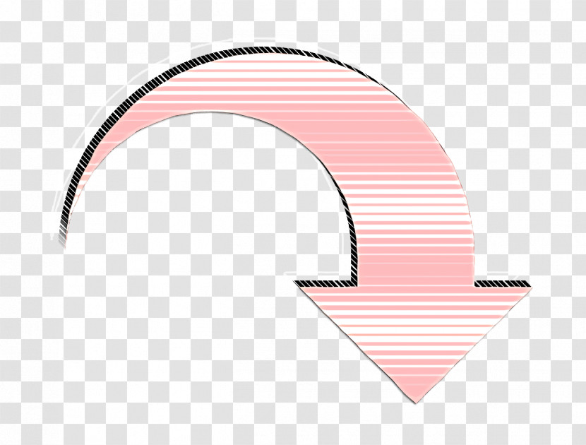 Down Icon Arrows Icon Downward Arrow Curve Icon Transparent PNG