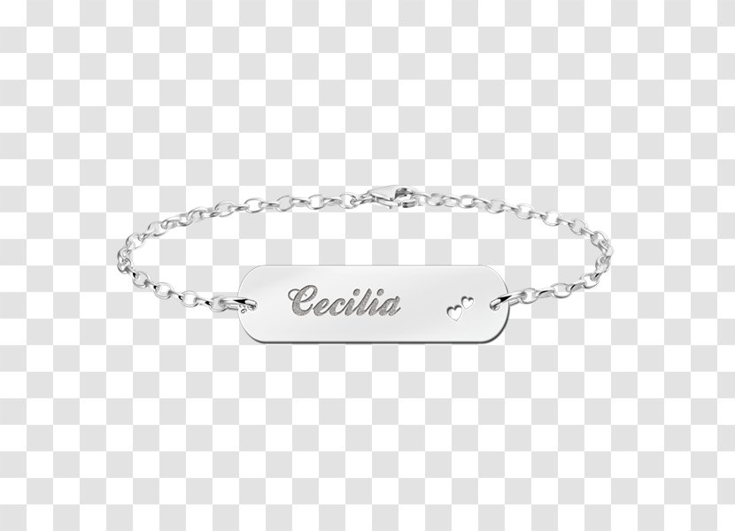 Charm Bracelet Jewellery Silver Earring - Name Bar Transparent PNG