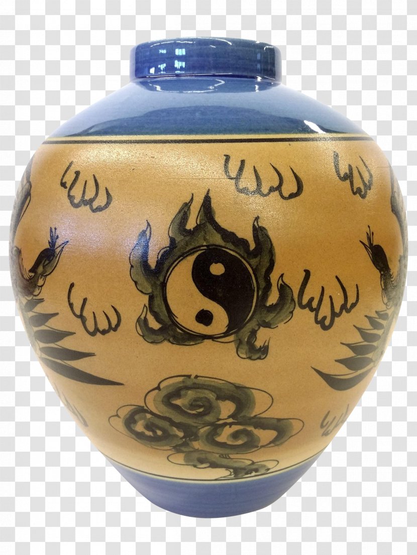 Ceramic Vase Cobalt Blue Pottery Urn - Porcelain Transparent PNG