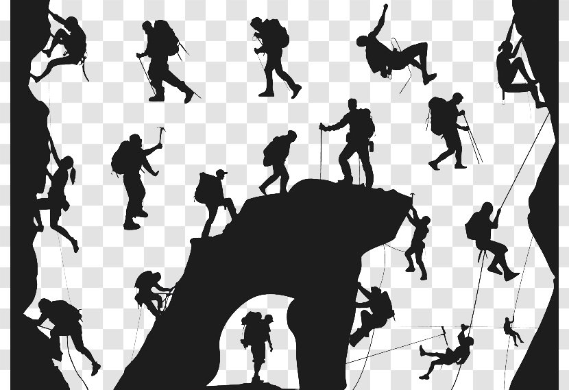 Climbing Silhouette Mountaineering Extreme Sport - Communication - Outdoor Rock Transparent PNG