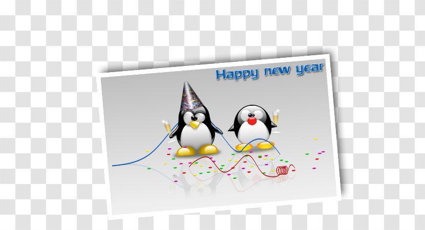 New Year's Day Wish Year Card Clip Art - Penguin - Bengali Transparent PNG