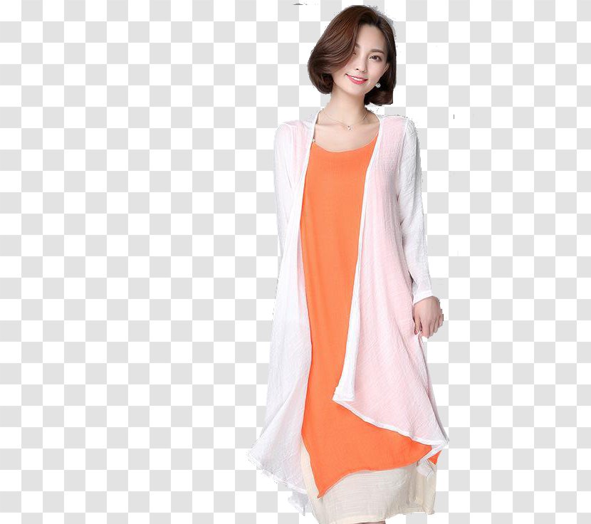 Blouse Sleeve Fashion Model Outerwear - Casual Cotton Dress Transparent PNG