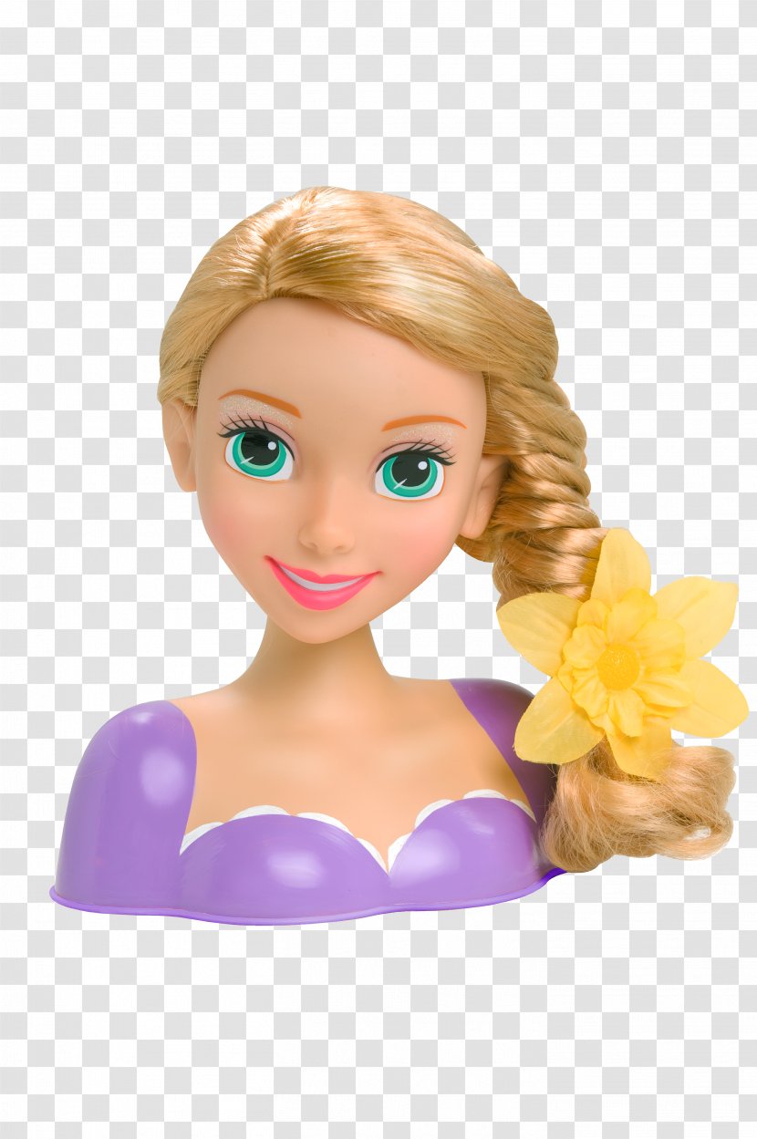 Rapunzel Tangled Disney Princess Hairstyle Toy - Brown Hair Transparent PNG