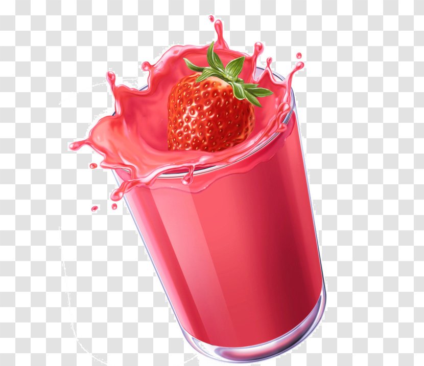 Strawberry Juice Cocktail Garnish Orange - Drink Transparent PNG