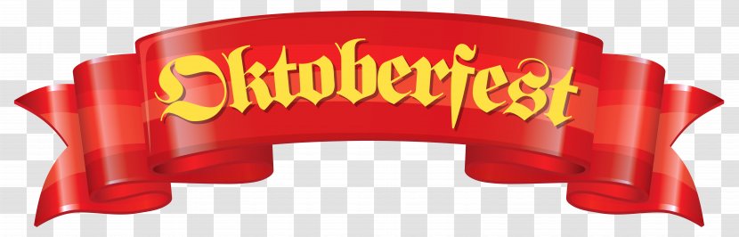 Oktoberfest Beer Clip Art - Brand - Red Banner Clipart Image Transparent PNG