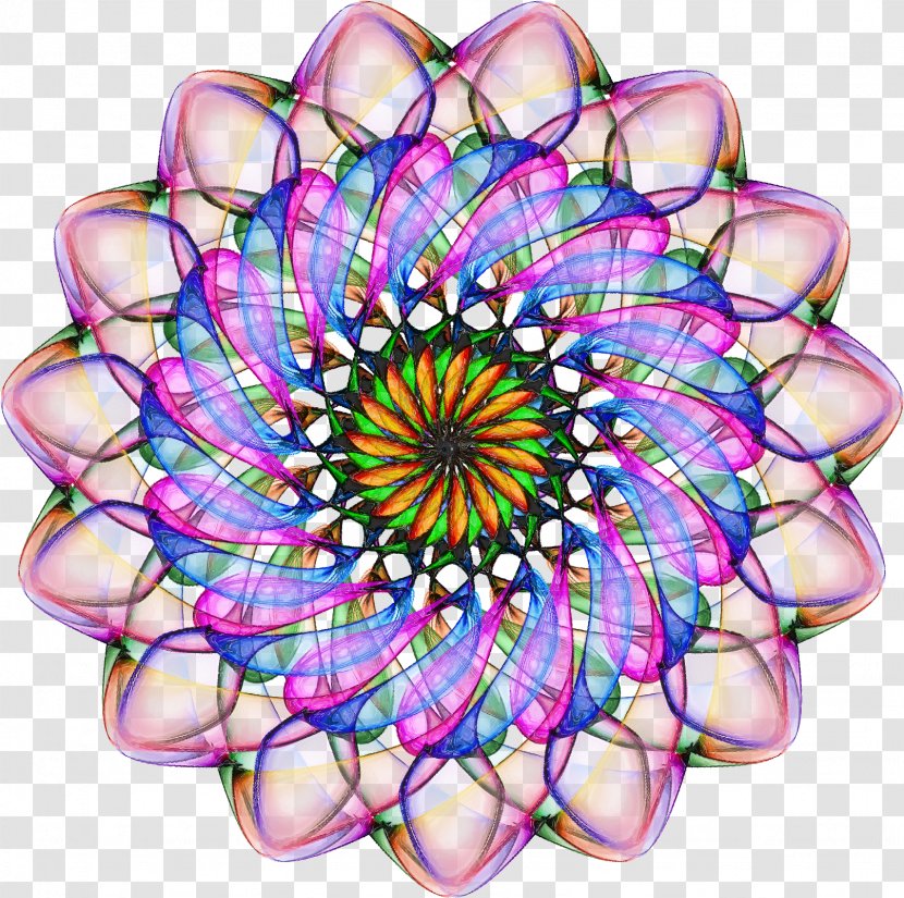 Kaleidoscope Symmetry Circle Pattern Transparent PNG