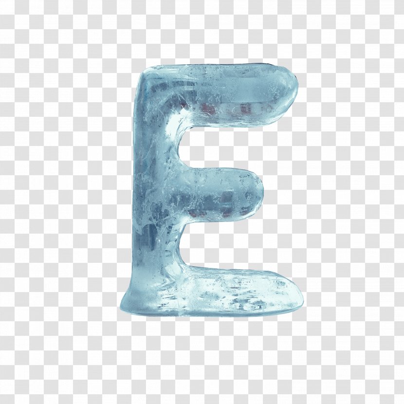 Letter Blue - Aqua - Ice E Transparent PNG