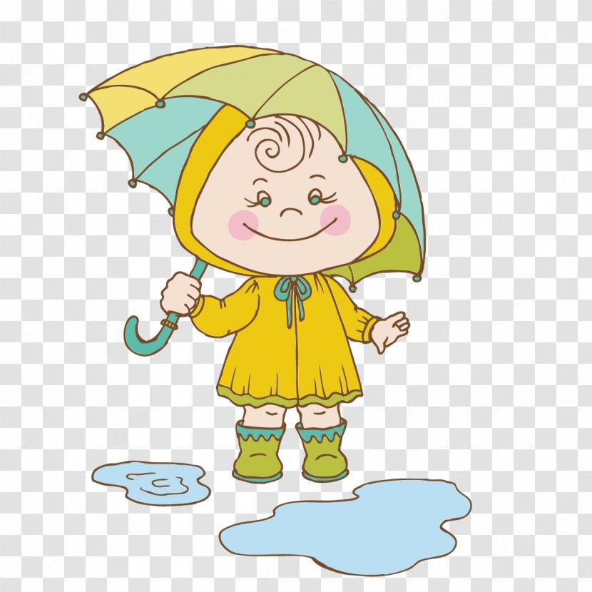 Cartoon Animation Vector Graphics Drawing Image - Child Art - Rainy Day Scene Transparent PNG