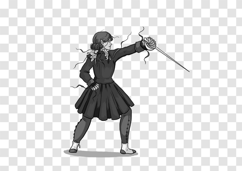 Costume Cartoon Illustration Black Weapon - M - And White Transparent PNG