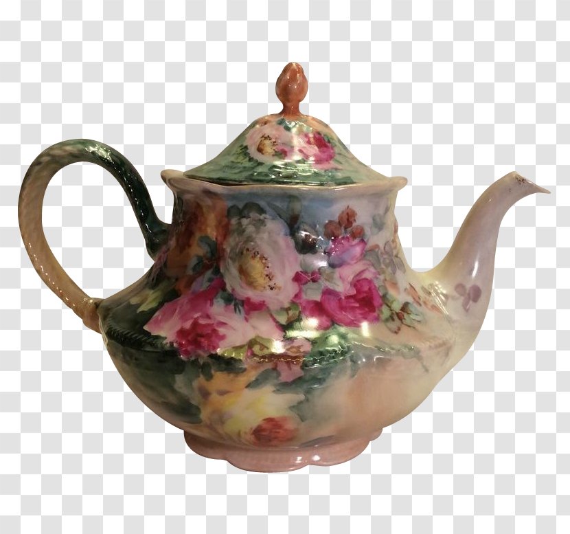 Teapot Limoges Victorian Era Tea Set - Tableware - Hand-painted Flower Pot Transparent PNG