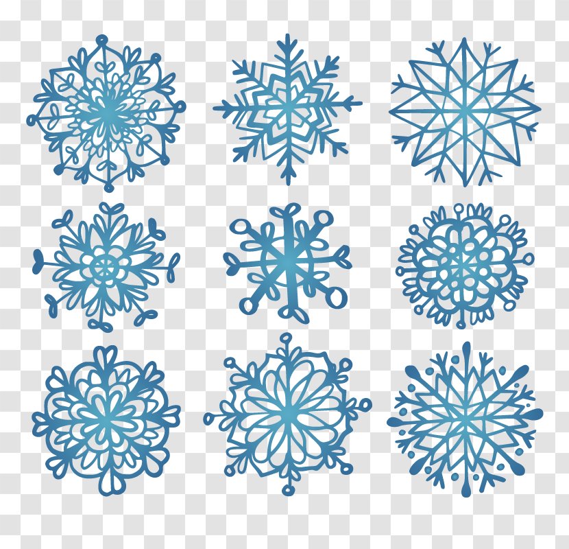 Snowflake Drawing Christmas Illustration - Vector Blue Transparent PNG