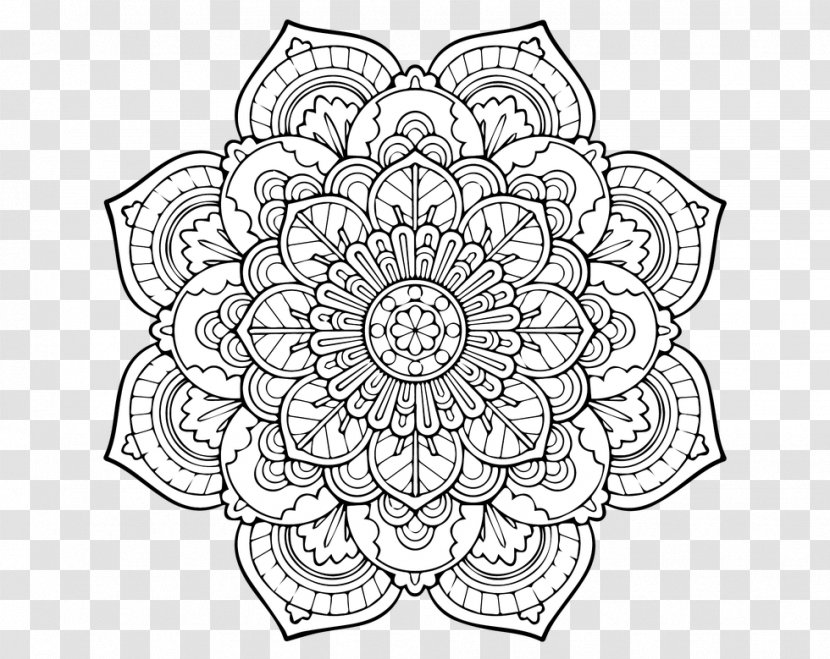Mandala Coloring Book Adult Page Child - Flower - Purple Pattern With Transparent PNG