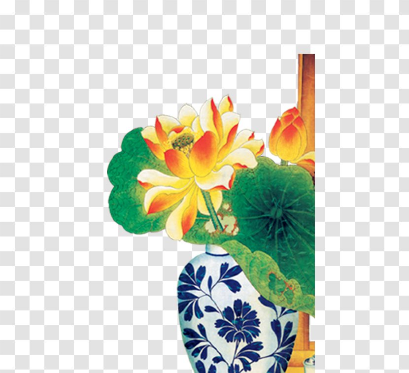 Floral Design Nelumbo Nucifera - Vector Painting Lotus Transparent PNG