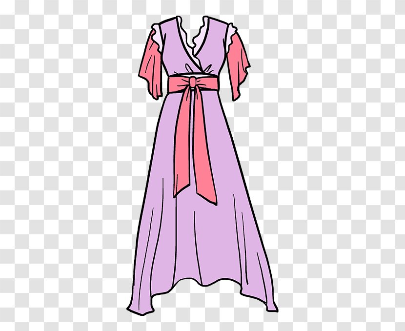 Gown Dress Drawing Pattern Clothing - Purple - Sketch Vector Transparent PNG