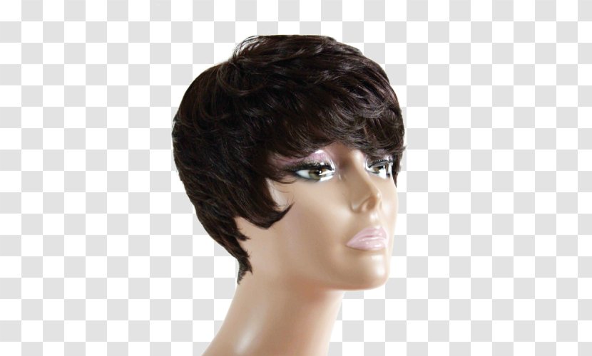 Brown Hair Coloring Human Color Black Bangs - Wig Transparent PNG