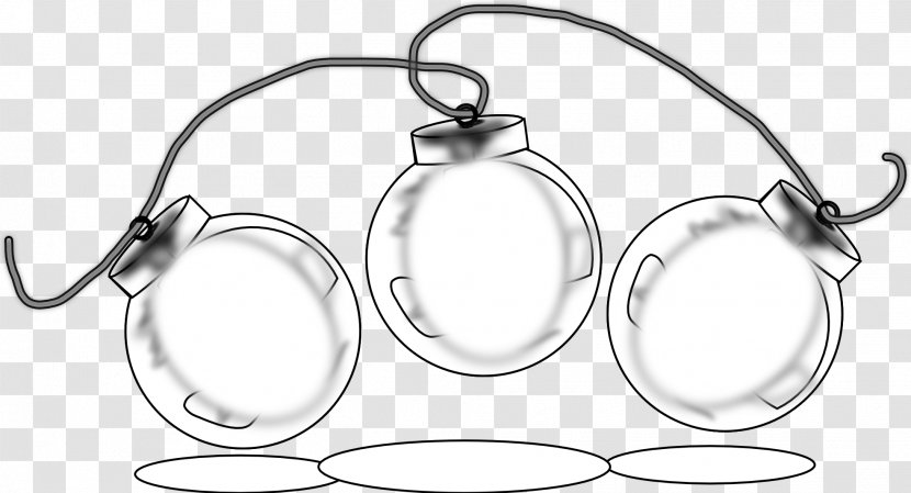 Black And White Christmas Ornament Line Art Clip Transparent PNG