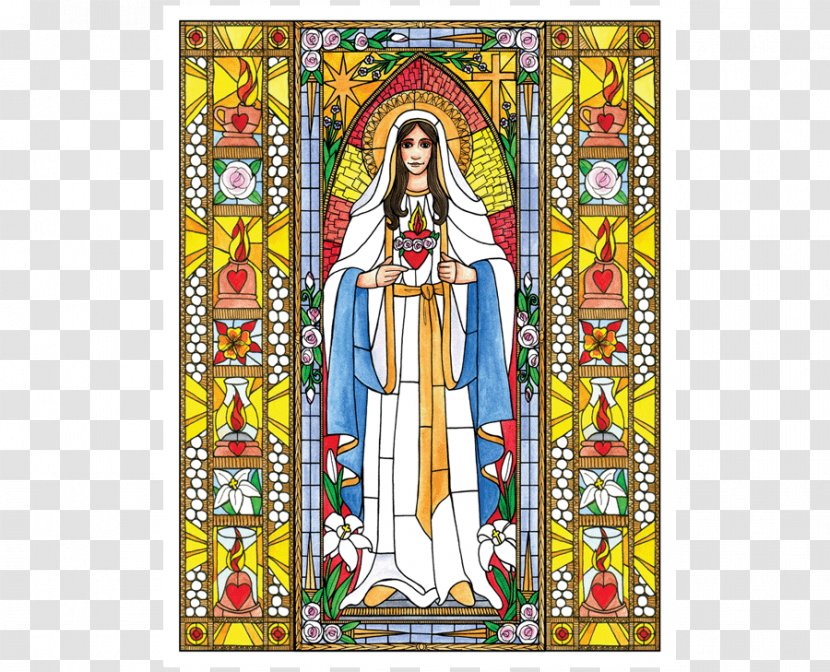 Immaculate Heart Of Mary Trinity Painting Sacred - Material Transparent PNG