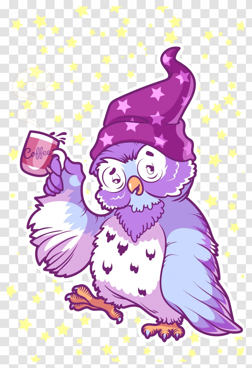 Owl Stock Illustration - Magenta - Vector Coffee Material Transparent PNG