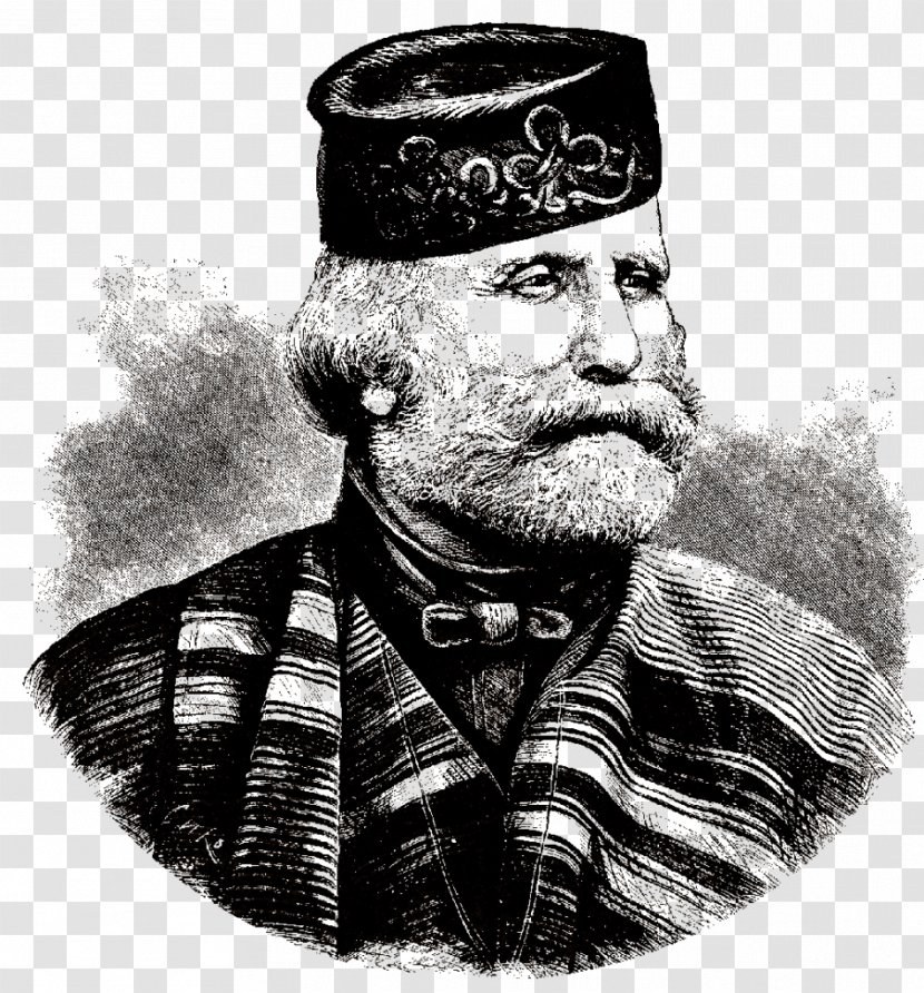 Moustache Cartoon - Giuseppe Garibaldi - Portrait Drawing Transparent PNG