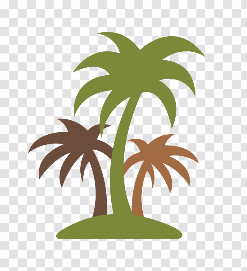 Arecaceae Coconut Clip Art - Green - Tree Cartoon Vector Material Transparent PNG