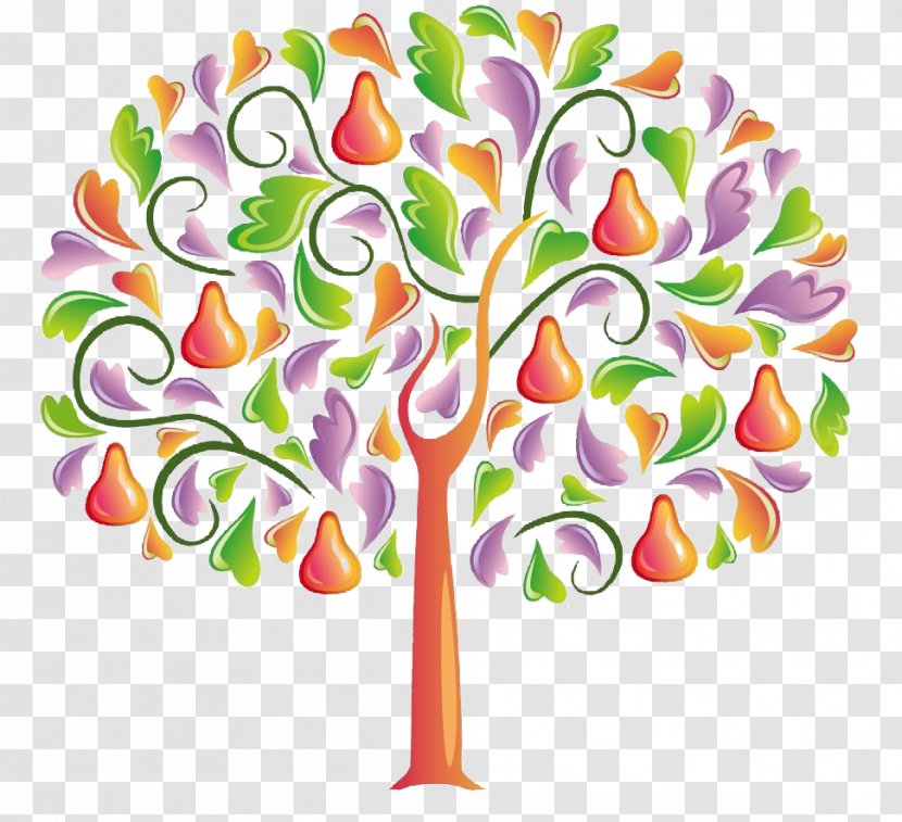 Pear Tree Clip Art - Painted Transparent PNG