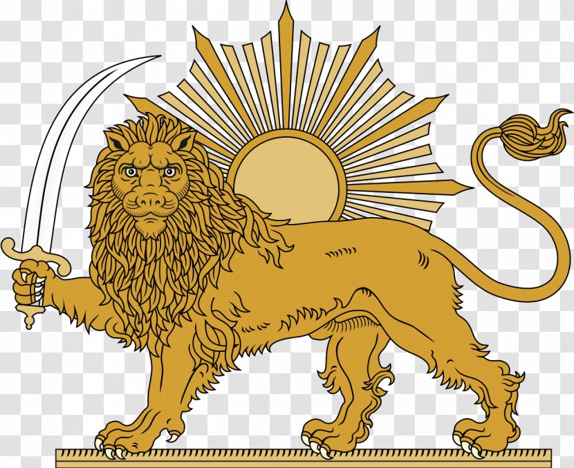 Emblem Of Iran Lion And Sun Flag - Wildlife - Vector Transparent PNG