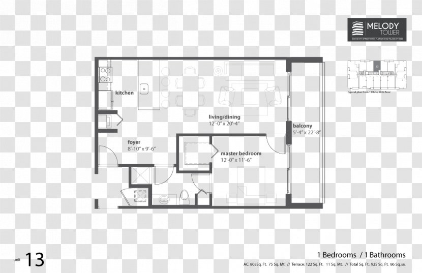 Floor Plan Melody Tower House Apartment Real Estate Transparent PNG