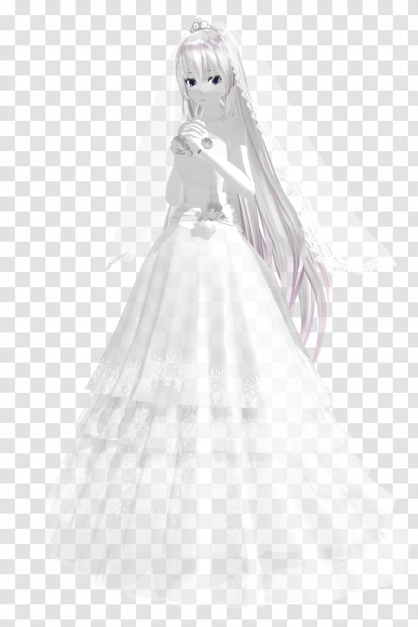 Wedding Dress Bride MikuMikuDance White - Silhouette Transparent PNG