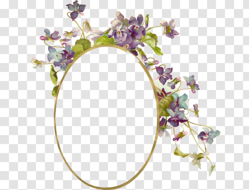 Picture Frames Flower Teal Oval - Lilac Transparent PNG