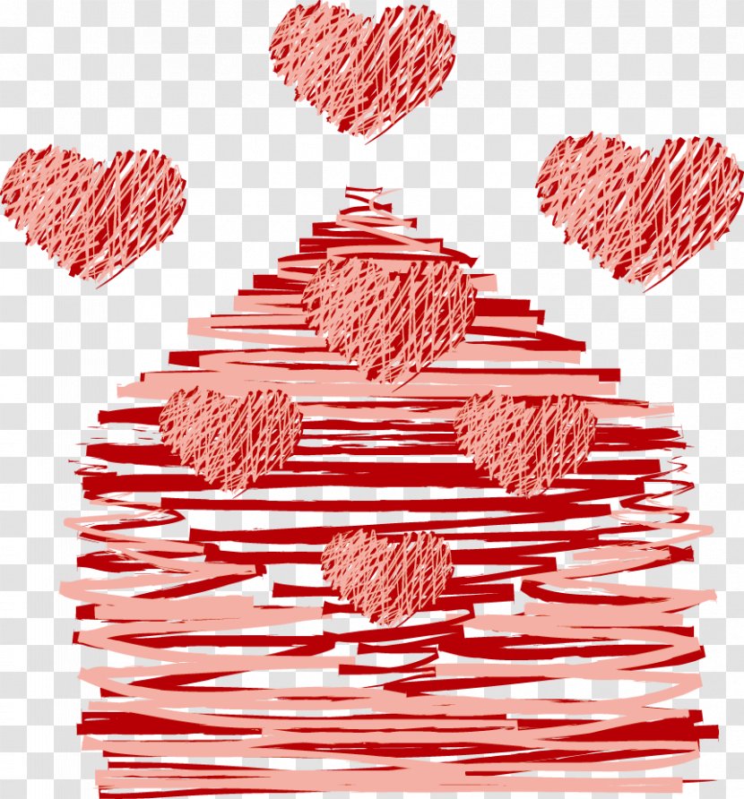 Valentine's Day House Red - Tree - Creative Transparent PNG