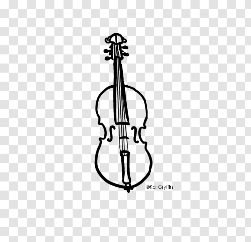 Cello Violin White Line Font - Silhouette Transparent PNG