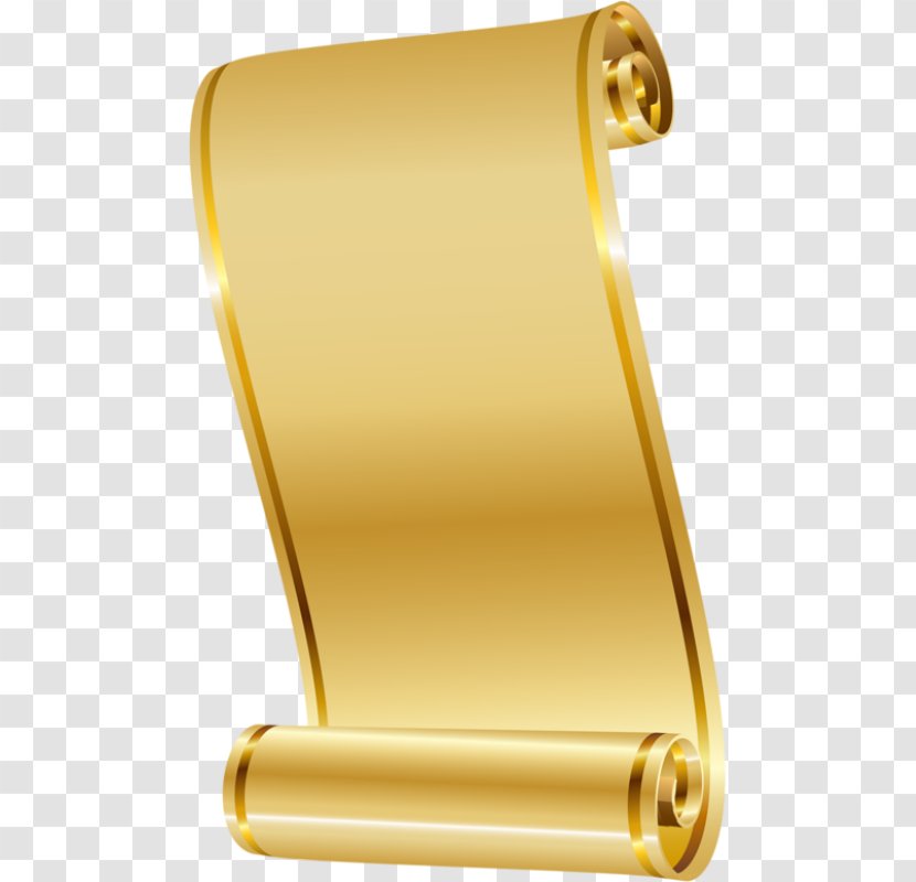 Paper Scroll Parchment Clip Art - Gold Transparent PNG