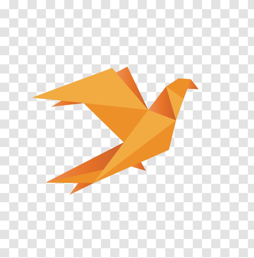 Paper Bird - Art - Vector Orange Pigeon Transparent PNG