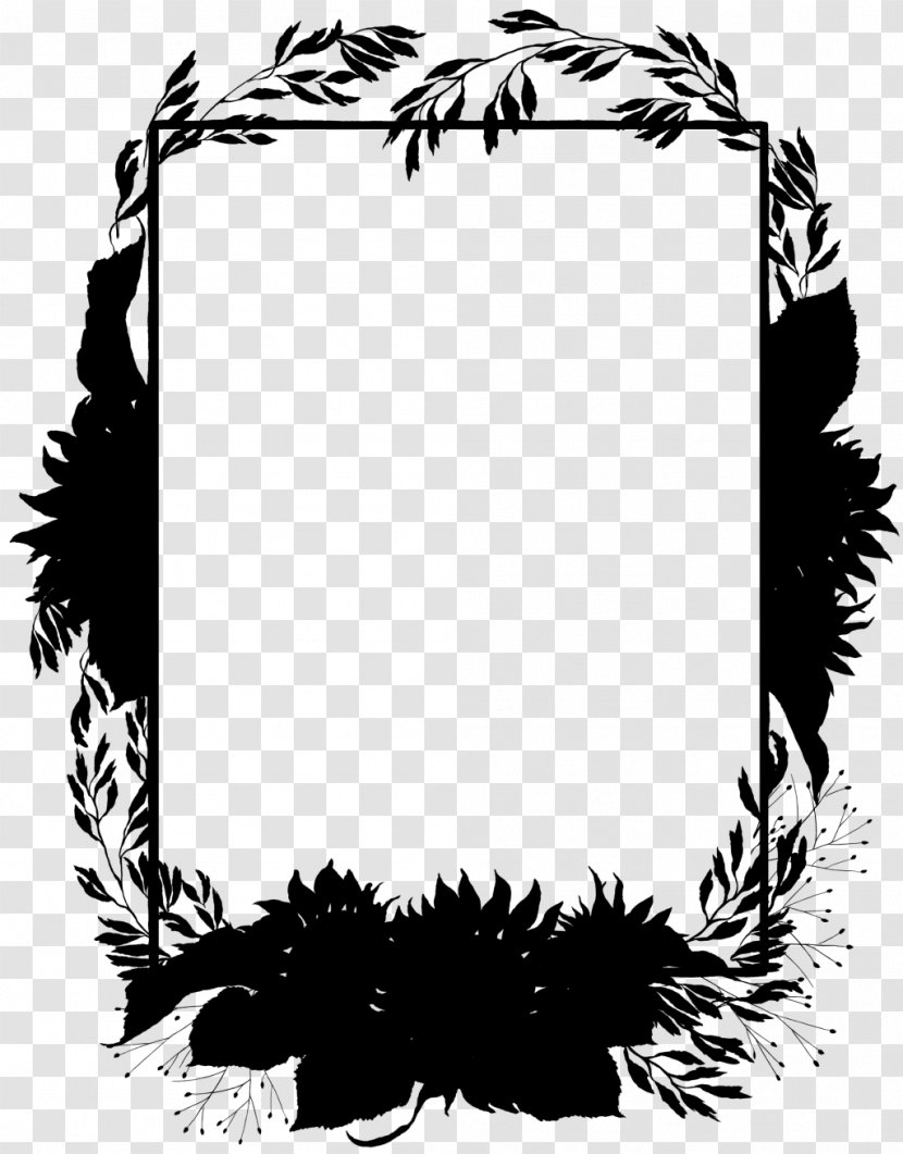 Pattern Picture Frames Clip Art Flower Leaf - Plant - Blackandwhite Transparent PNG
