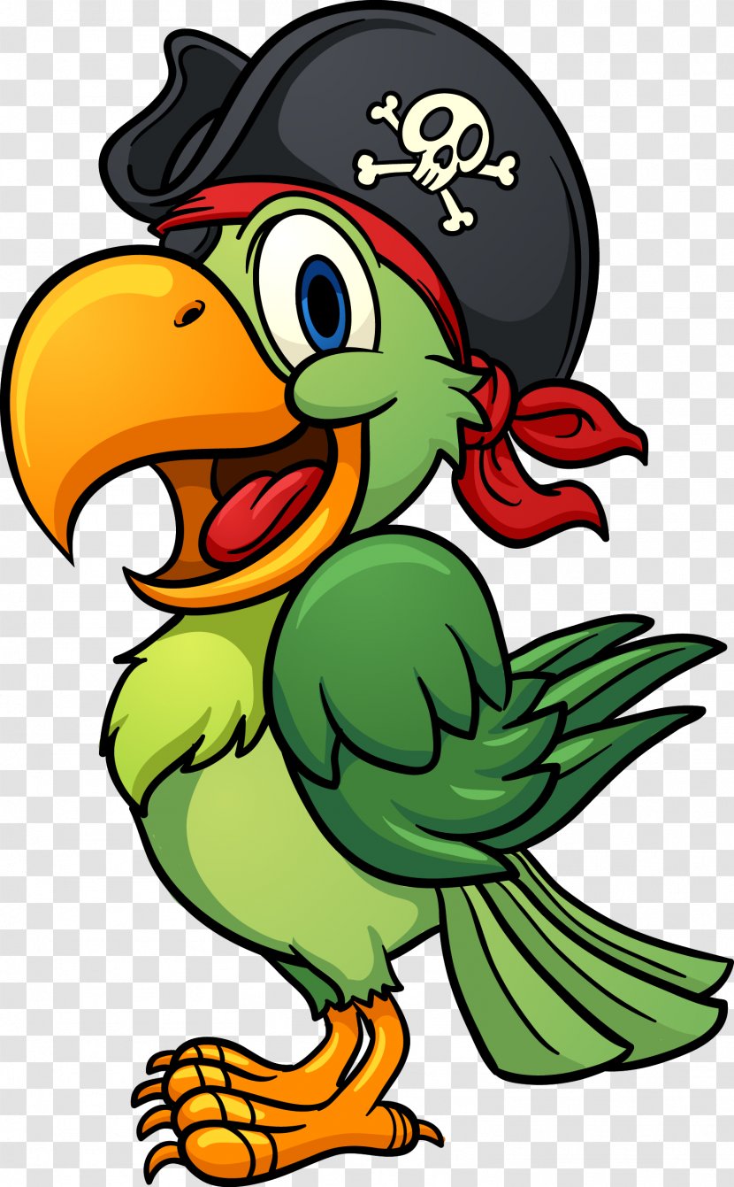 Pirate Parrot Royalty-free - Piracy - Cartoon Logo Transparent PNG