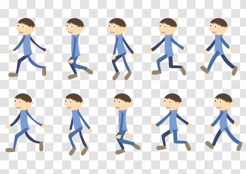Animation Walk Cycle Walking Clip Art - Team Transparent PNG