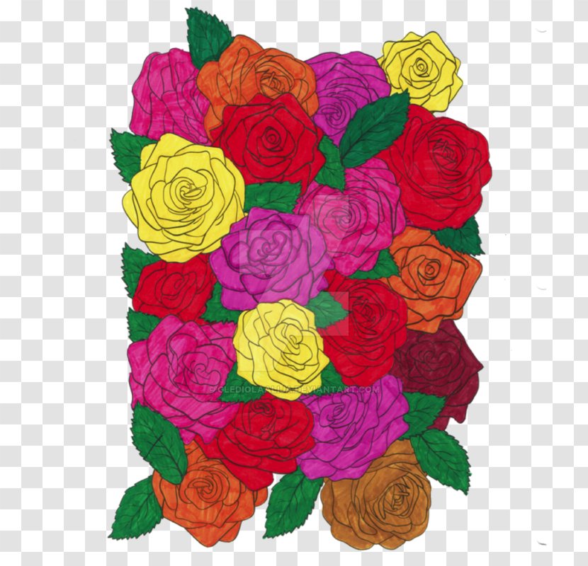Garden Roses Floral Design Cabbage Rose Cut Flowers - Flower Transparent PNG