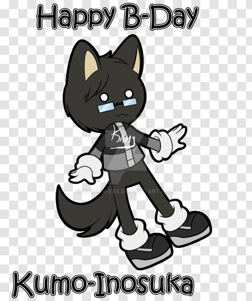 Cat Canidae Dog Character Clip Art - Tail - Happy B.day Transparent PNG
