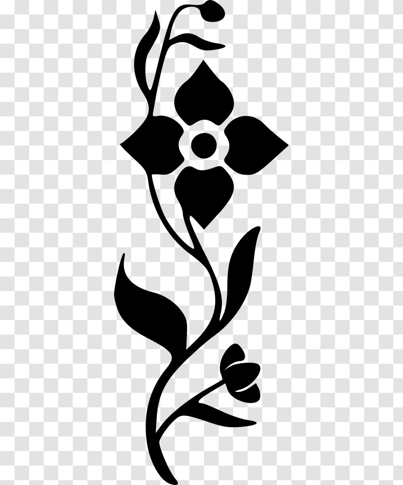 Flower Black And White Clip Art - Monochrome Transparent PNG