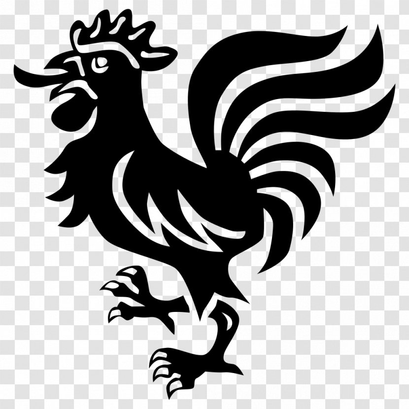 Drawing Rooster - Monochrome Photography Transparent PNG